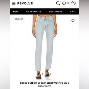 NWT! REVOLVE Superdown Bailee Butt Slit Jean